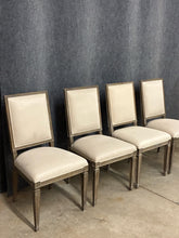 Load image into Gallery viewer, Set of 4 Wood Trim Beige Upholstered Dining Chairs