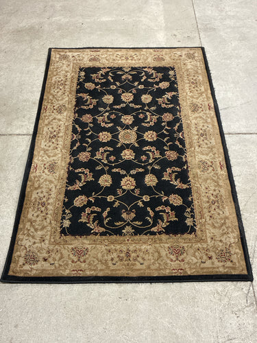 Dalyn Black and Tan Floral Area Rug