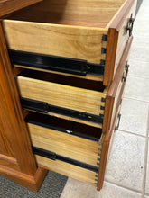 Load image into Gallery viewer, Oak Executive Desk with File Cabinet
