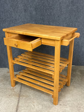 Load image into Gallery viewer, Light Wood Island With 1 Drawer