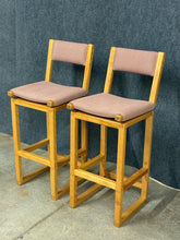 Load image into Gallery viewer, Pair of Pompanoosuc Mills Wood Swivel Bar Height Stools