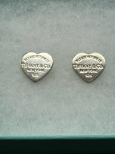 Load image into Gallery viewer, Tiffany &amp; Co Sterling Silver Heart Shape Pierced Earrings