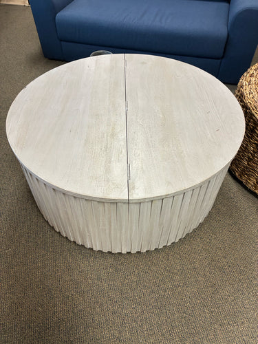 *NEW* Joss & Main Sylvia Solid Wood Drum Coffee Table with Storage