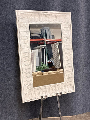 Pier 1 Mirror Embossed Metal Mirror with Whitewashed Finish