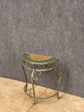 Load image into Gallery viewer, Metal with Wicker Top Half Moon Table