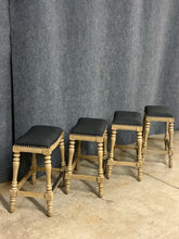 Load image into Gallery viewer, Set of 4 Turned-Leg Counter Height Saddle Stools