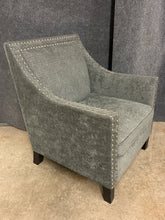 Load image into Gallery viewer, Grey Upholstered Nailhead Trim Armchair