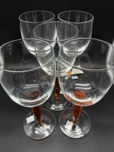 Load image into Gallery viewer, 5 Piece Denby Clear Glass Amber Glasses