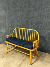 Load image into Gallery viewer, Oak Windsor Style Bench with Cushion