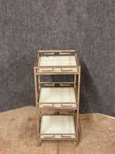 Load image into Gallery viewer, 3-Tier Metal &amp; Glass Side Table