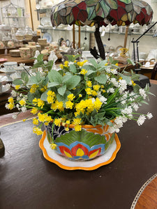 Pottery Southwestern Floral Multi-Color Planter/Urn