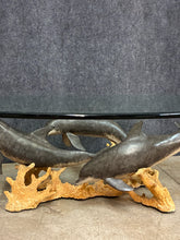Load image into Gallery viewer, Wyland Signed Limited Edition Glass-Top Dolphin Coffee Table