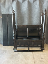 Load image into Gallery viewer, Black Distressed 4-Poster Queen Size Bed Frame
