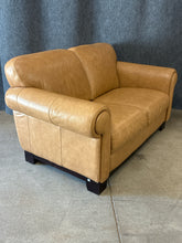Load image into Gallery viewer, Chateau d'Ax Tan Leather Loveseat