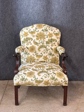 Load image into Gallery viewer, Antique Mahogany Hepplewhite-Style Custom Upholstered Armchair