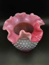 Load image into Gallery viewer, Pink Fenton Glass Ombre White Vase