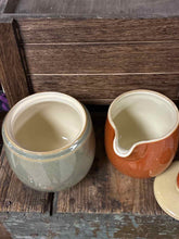 Load image into Gallery viewer, Denby Pottery Orange-Red Pale Yellow 3 Piece Solid Creamer and/or Sugar