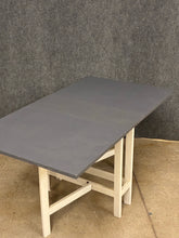 Load image into Gallery viewer, Grey &amp; White Painted Drop-Leaf Table