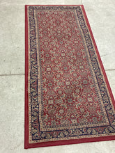 Load image into Gallery viewer, Red and Navy Persian-Style Wool Runner