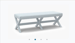 *NEW* Havenly Double X Bench | Cornflower Classic Ticking Stripe