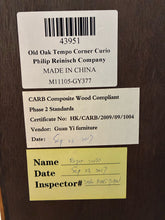 Load image into Gallery viewer, Philip Reinisch Old Oak Tempo Corner Curio Cabinet
