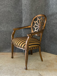 Spider Back Striped Accent Armchair