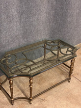 Load image into Gallery viewer, Ornate Metal &amp; Glass Coffee Table