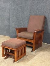 Load image into Gallery viewer, Ethan Allen Mission Style Glider &amp; Ottoman