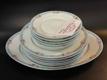 Load image into Gallery viewer, Imperial Blue Trim Floral 12 Piece Dinnerware set