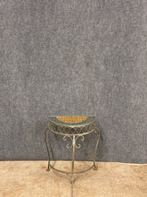 Load image into Gallery viewer, Metal with Wicker Top Half Moon Table