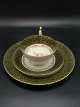 Load image into Gallery viewer, Aynsley Green 3 Piece Floral Cup + Saucer