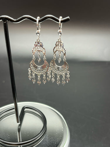 2 Piece White Gold Pierced Earrings
