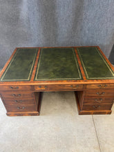 Load image into Gallery viewer, Traditional Mahogany Leather-Top Partners Desk