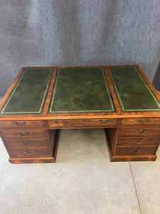 Traditional Mahogany Leather-Top Partners Desk