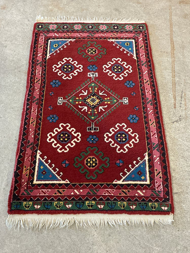 Hand-Knotted Caucasian Wool Rug