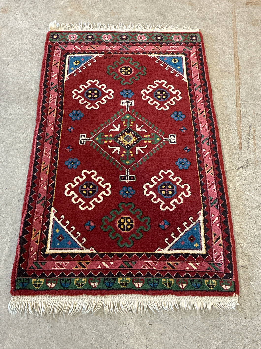 Hand-Knotted Caucasian Wool Rug