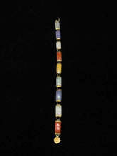 Load image into Gallery viewer, 1 Piece Gold Cylinder Jade Multi-Color Bracelet