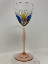 Load image into Gallery viewer, 5 Piece Pink Floral Gold Trim Glasses