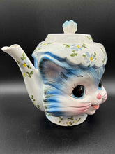 Load image into Gallery viewer, 2 Piece Lefton Ceramic Blue White Vintage Floral Tea/Coffee Pot
