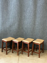 Load image into Gallery viewer, Set of 4 Nailhead Trim Counter Height Saddle Stools