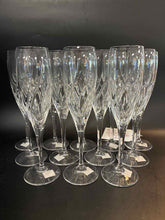 Load image into Gallery viewer, 12 Piece Waterford Marquis Clear Crystal Swirl Glasses