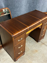 Load image into Gallery viewer, Vintage Art Deco Waterfall Vanity with Mirror &amp; Stool