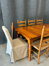 Load image into Gallery viewer, Brown Street Furniture Rustic Farmhouse Dining Set with 2 Leaf Extensions