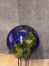 Load image into Gallery viewer, Oversized Cobalt Blue &amp; Green Glass Garden Globe