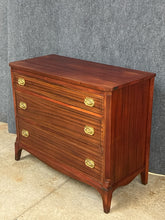 Load image into Gallery viewer, Antique Mahogany 3-Drawer Chest with Brass Hardware