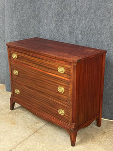 Antique Mahogany 3-Drawer Chest with Brass Hardware