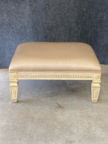 Cream/Tan Upholstered Ottoman