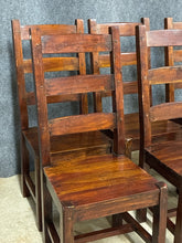 Load image into Gallery viewer, Set of 6 Rustic Ladderback Wood Dining Chairs