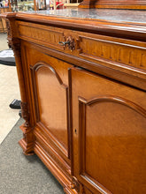 Load image into Gallery viewer, Antique Birdseye Maple Marble-Top Dresser w/ Mirror &amp; Carved Details