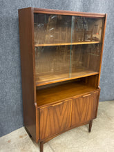 Load image into Gallery viewer, Mid-Century Modern Walnut Sliding Glass China Cabinet / Display Hutch